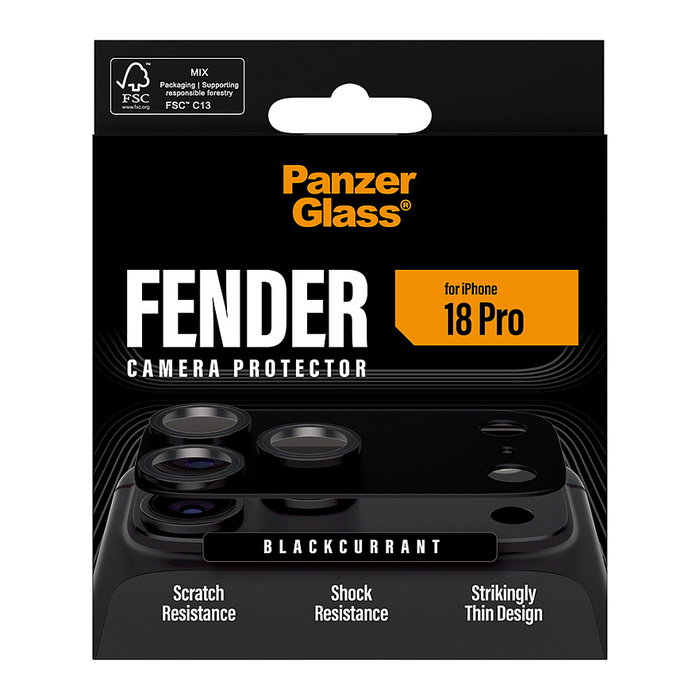 PanzerGlass Fender Camera Lens Protector Blackcurrant para iPhone 18 Pro