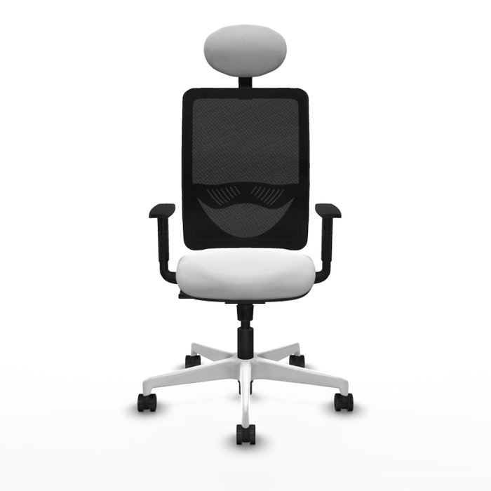 PIQUERAS Y CRESPO Silla de oficina Zulema con mecanismo Sincro, Blanco y Negro