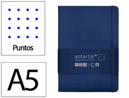 Antartik Notes Cuaderno A5 Tapa Dura Hojas Puntos Azul Marino 100 Hojas 80gr FSC