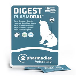 Plasmoral Digest Complemento Alimenticio para Perros, para Razas Grandes, 120 Sobres