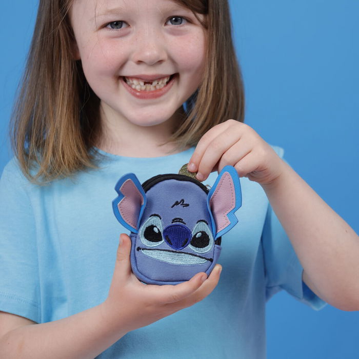 Disney Llavero Mini Mochila Stitch con Cierre Cremallera y Llavero Langosta