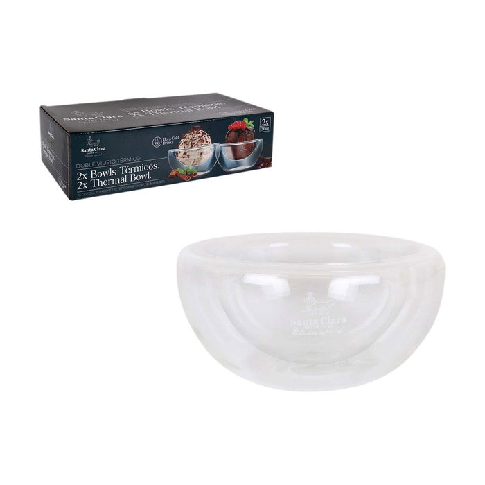 Inde Set de 2 Boles Santa Clara 210ml de Borosilicato Inde Set de 2 Boles Santa Clara 210ml de Borosilicato