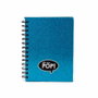 Oh My Pop Libreta Shine Blue Azul - Cuaderno Tapa Dura con Espiral, 100 Hojas en Blanco, 19x15.5cm