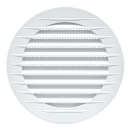 Edm Rejilla ventilación redonda empotrable con mosquitera ø100mm abs blanca