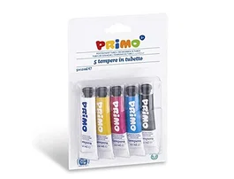 Primo Tempera en Tubo Aluminio 12 ml, 5 Colores Surtidos