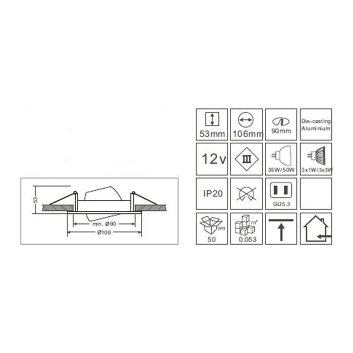 Synergy21 Synergy 21 LED Retrofit GU10 / GX5,3 Deckeneinbausatz D05-silber