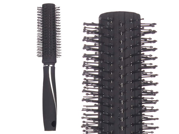 Berilo Cepillo Cabello Rizo Negro Siliconado Plástico Silicona 4x24x4 cm (Set de 24)