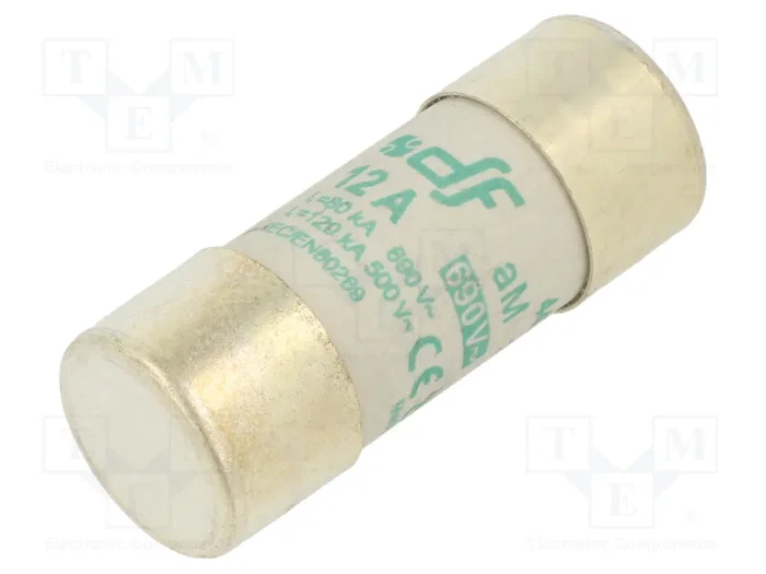 DF ELECTRIC Fusible de cartucho 12A 690VAC 22x58mm aM DF ELECTRIC Fusible de cartucho 12A 690VAC 22x58mm aM