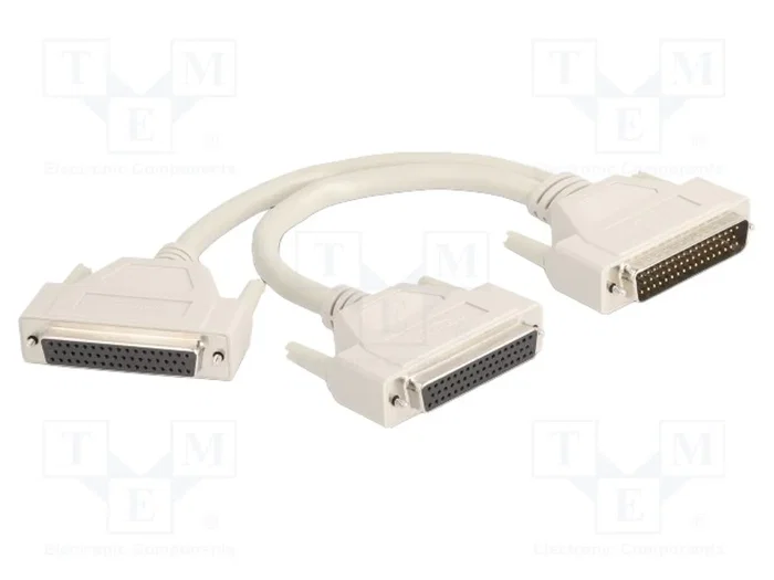DeLOCK 67170 Adaptador Y-Kabel Splitter D-Sub HD 50 Pin Macho a 2 x Hembra con Tornillos, 0,3 m