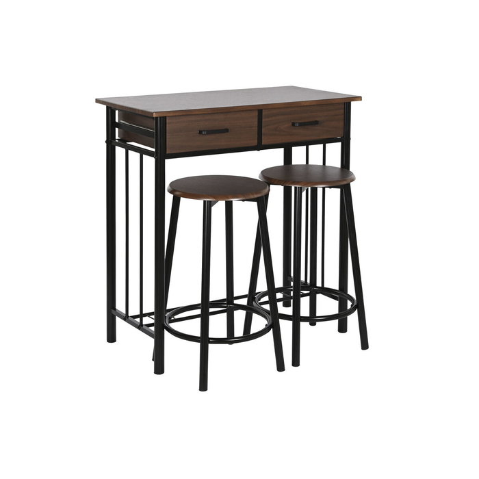 DKD Home Decor Set de Comedor de 3 Piezas Negro DKD Home Decor Set de Comedor de 3 Piezas Negro