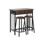 DKD Home Decor Set de Comedor de 3 Piezas Negro