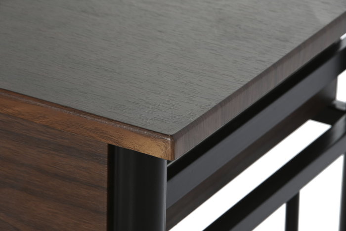 DKD Home Decor Mesa Negro Marron Metal MDF 50 x 84 x 80 cm Set de 3