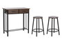 DKD Home Decor Mesa Negro Marron Metal MDF 50 x 84 x 80 cm Set de 3