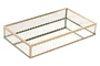 DKD Home Decor Bandeja de Decoración Cristal Metal Dorado