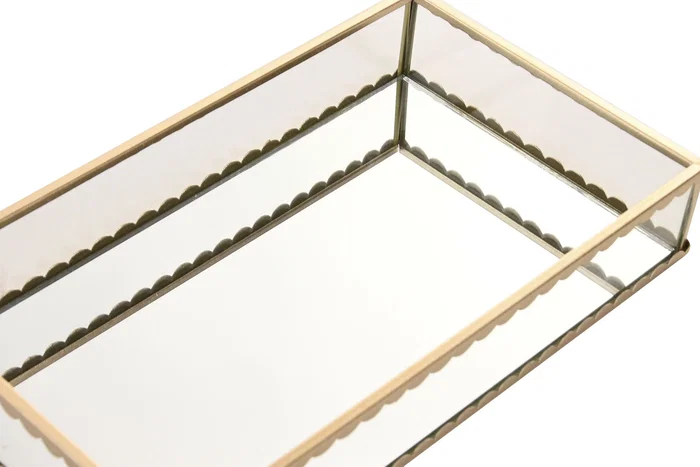 DKD Home Decor Bandeja de Decoración Cristal Metal Dorado DKD Home Decor Bandeja de Decoración Cristal Metal Dorado
