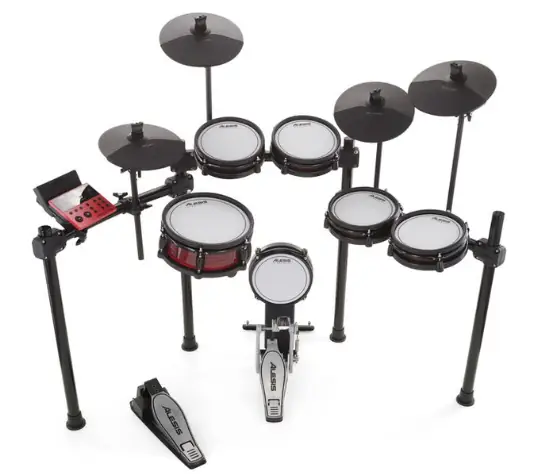 Alesis Nitro Pro Xl Kit Batería Electrónica con Pads de Malla, Módulo con 36 Kits y 500 Sonidos, Bluetooth, Incluye Cables, Baquetas y Software Gratuito