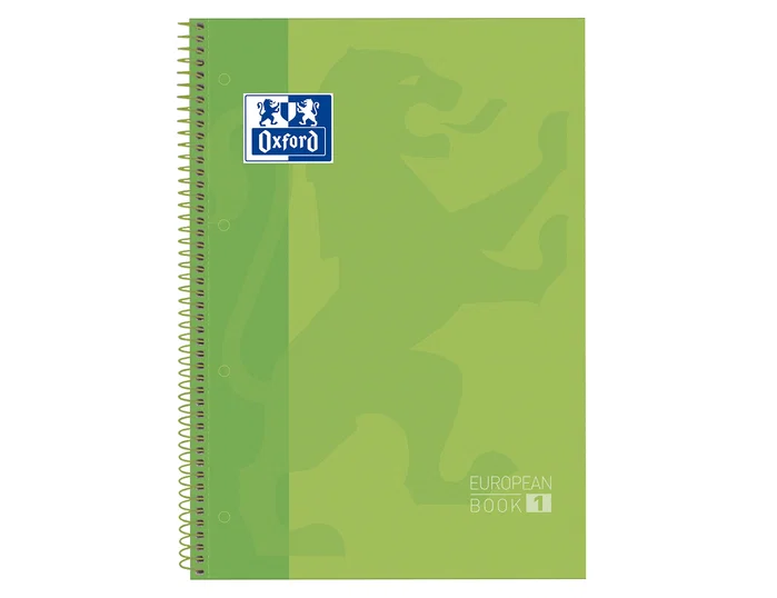 Oxford Bloc Espiral Tapa Extradura Verde 80 Hojas Cuadros 5mm DIN A4+ Oxford Bloc Espiral Tapa Extradura Verde 80 Hojas Cuadros 5mm DIN A4+