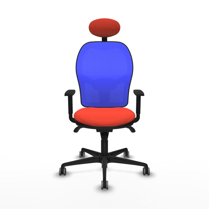 PIQUERAS Y CRESPO Silla de oficina Jorquera con mecanismo Sincro, Naranja oscuro y Azul PIQUERAS Y CRESPO Silla de oficina Jorquera con mecanismo Sincro, Naranja oscuro y Azul