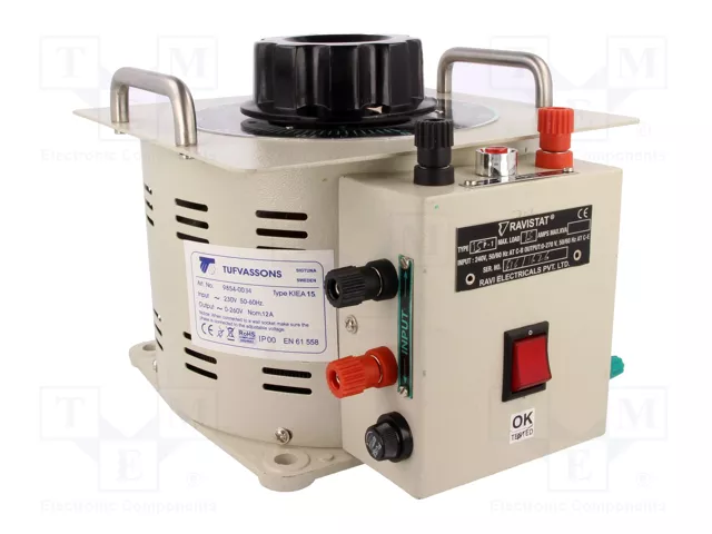 BREVE TUFVASSONS Autotransformador Regulable 230VAC 12A 0-260V