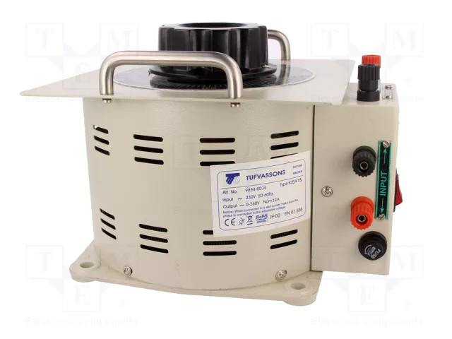BREVE TUFVASSONS Autotransformador Regulable 230VAC 12A 0-260V