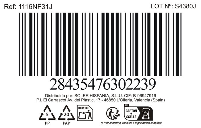 La Mediterranea Ensaladera Opal Palaos 19 cm (Pack de 48 Unidades)​