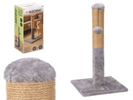Mascow Rascador Columna Gato Base Cuadrada 30x30x54 cm Gris y Marron (Set de 4)