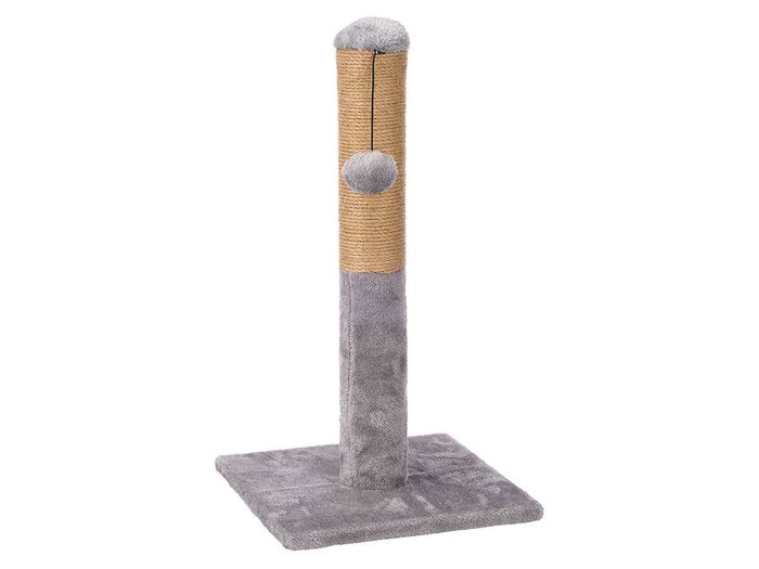 Mascow Rascador Columna Gato Base Cuadrada 30x30x54 cm Gris y Marron (Set de 4)