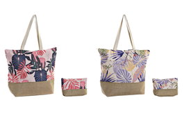 DKD Home Decor Bolso Mediterraneo Rosa Malva 15 x 40 x 47 cm Set de 2 (6 Unidades)