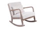 DKD Home Decor Mecedora de Lino y Rubberwood Beige