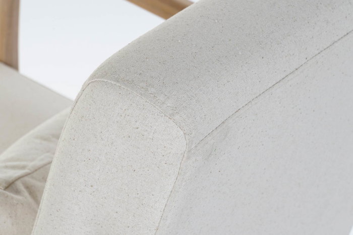DKD Home Decor Mecedora de Lino y Rubberwood Beige DKD Home Decor Mecedora de Lino y Rubberwood Beige