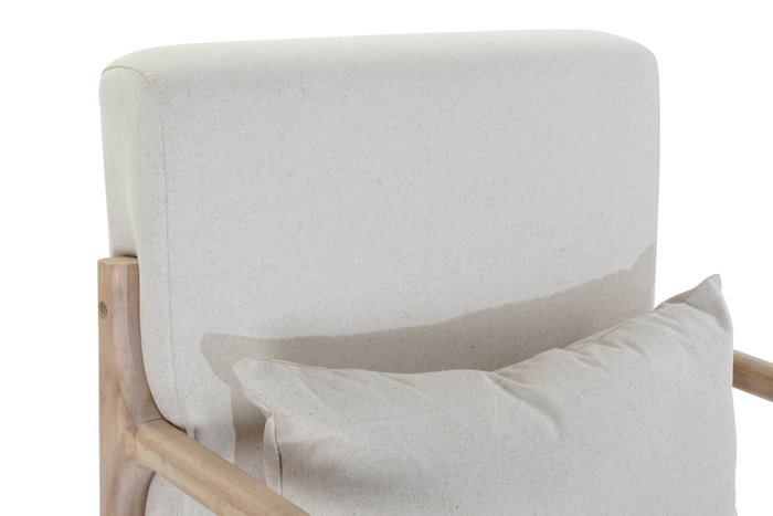 DKD Home Decor Mecedora de Lino y Rubberwood Beige DKD Home Decor Mecedora de Lino y Rubberwood Beige
