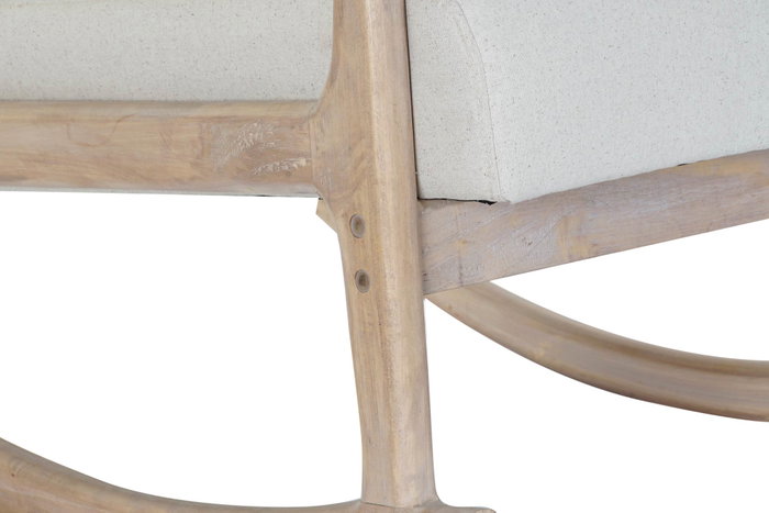 DKD Home Decor Mecedora de Lino y Rubberwood Beige DKD Home Decor Mecedora de Lino y Rubberwood Beige