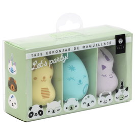 Cosmetic Club Juego de 3 Esponjas Maquillaje Kawaii