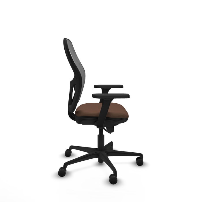 PIQUERAS Y CRESPO Silla de oficina Jorquera con mecanismo Sincro, tela marrón y malla gris PIQUERAS Y CRESPO Silla de oficina Jorquera con mecanismo Sincro, tela marrón y malla gris