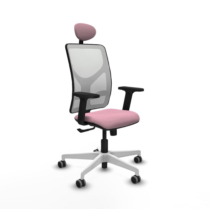 PIQUERAS Y CRESPO Silla de oficina Motilla Rosa y Blanco con Mecanismo Sincro PIQUERAS Y CRESPO Silla de oficina Motilla Rosa y Blanco con Mecanismo Sincro
