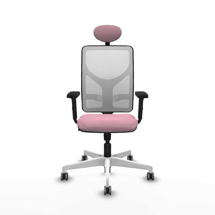 PIQUERAS Y CRESPO Silla de oficina Motilla Rosa y Blanco con Mecanismo Sincro PIQUERAS Y CRESPO Silla de oficina Motilla Rosa y Blanco con Mecanismo Sincro
