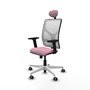 PIQUERAS Y CRESPO Silla de oficina Motilla Rosa y Blanco con Mecanismo Sincro
