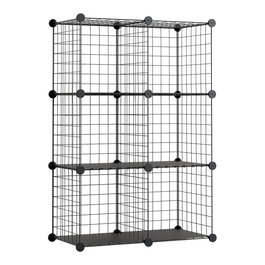 Newlux Estantería Modular Titan C6 Negra Metálica con 6 Módulos 64.5x94.5x31.5 cm Carga 60 kg