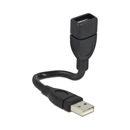 DeLOCK Cable USB 2.0 Tipo-A Macho a Tipo-A Hembra 0,15 m Negro