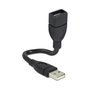 DeLOCK Adapter USB 2.0 Macho a Hembra, Cable A a A de 0,15 m Negro, Conector ST-BU, 15 cm