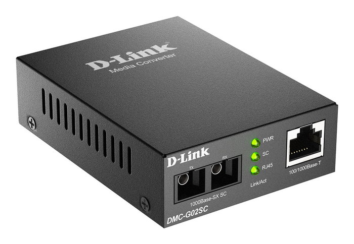 D-Link DMC-G02SC/B Convertidor de Medios 1000 Mbit/s Gigabit Ethernet a Fibra Óptica 1000Base-SX Multimodo SC, 550m