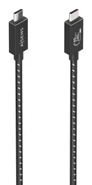 AISENS - CABLE USB4 GEN3x2 ALUMINIO 40GBPS 8K@60HZ 5A 48V 240W E-MARK, TIPO USB-C/M-USB-C/M, NEGRO, 1.0M