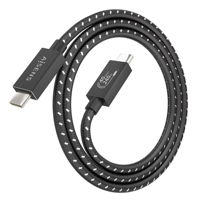 Aisens Cable USB4 Gen3x2 40Gbps 1m USB-C a USB-C Negro