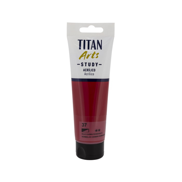 Titan Arts Acrílico Study Rojo Carmín Permanente 120ml nº37 Titan Arts Acrílico Study Rojo Carmín Permanente 120ml nº37