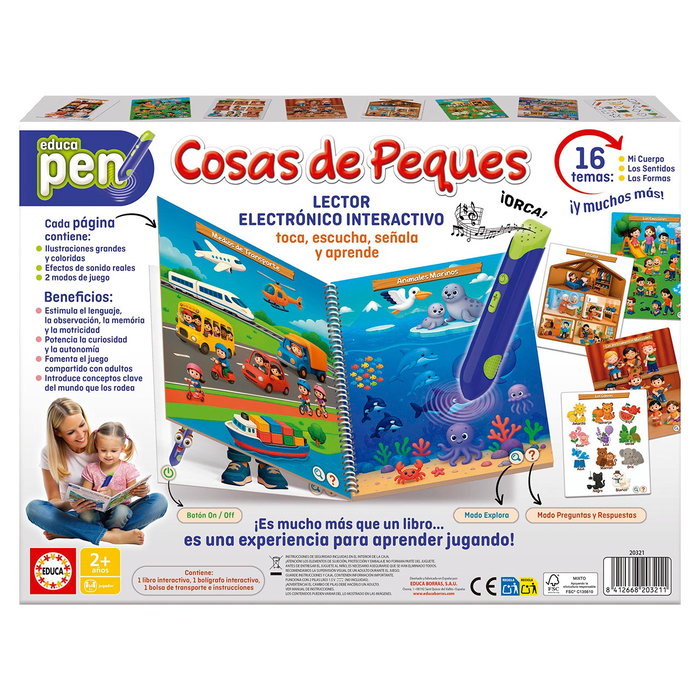 Educa Juego Educativo Interactivo 20321 Cosas De Peques para Niños +2 Años Sumar Restar Horas Cuerpo Humano