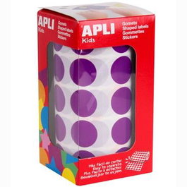 Apli Gomets Redondos 20 mm Rollo Lila 1.770 Unidades