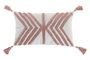 DKD Home Decor Pack de 2 Cojines de Poliéster 50x30 cm Blanco con Aplicaciones Rosa
