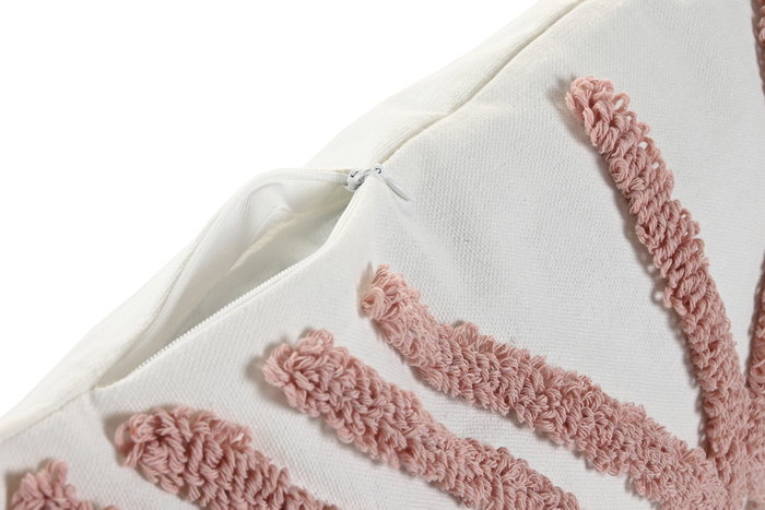 DKD Home Decor Pack de 2 Cojines de Poliéster 50x30 cm Blanco con Aplicaciones Rosa DKD Home Decor Pack de 2 Cojines de Poliéster 50x30 cm Blanco con Aplicaciones Rosa
