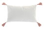 DKD Home Decor Pack de 2 Cojines de Poliéster 50x30 cm Blanco con Aplicaciones Rosa