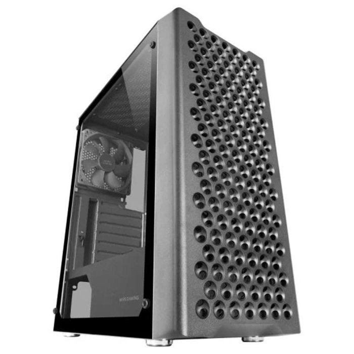 Mars Gaming MC-iPRO Caja PC Semitorre ATX, Negro, Cristal Templado Lateral, Ventilador 120 mm, Gestión de Cables, USB 3.0, Compatible con Refrigeración Líquida